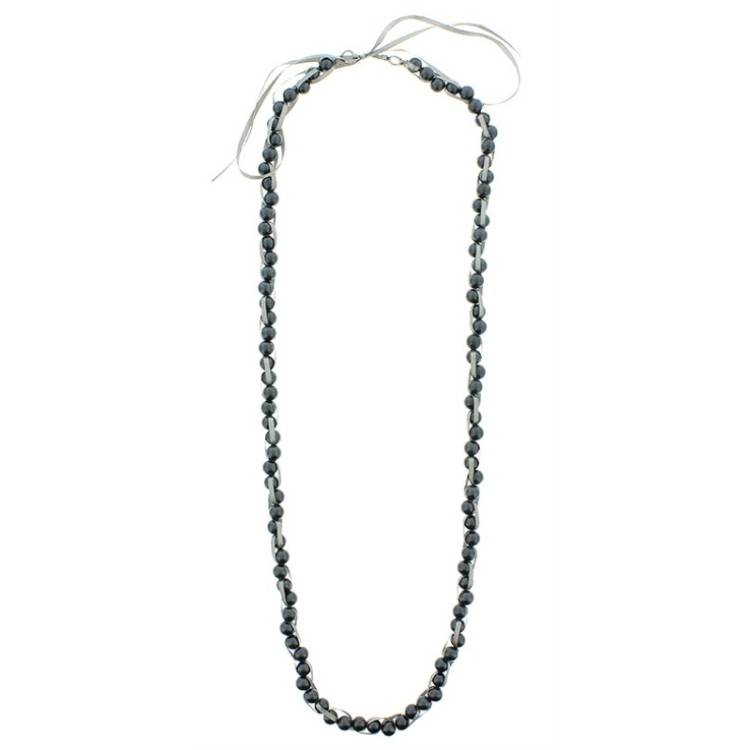 COLLAR LARGO RASO BOLAS