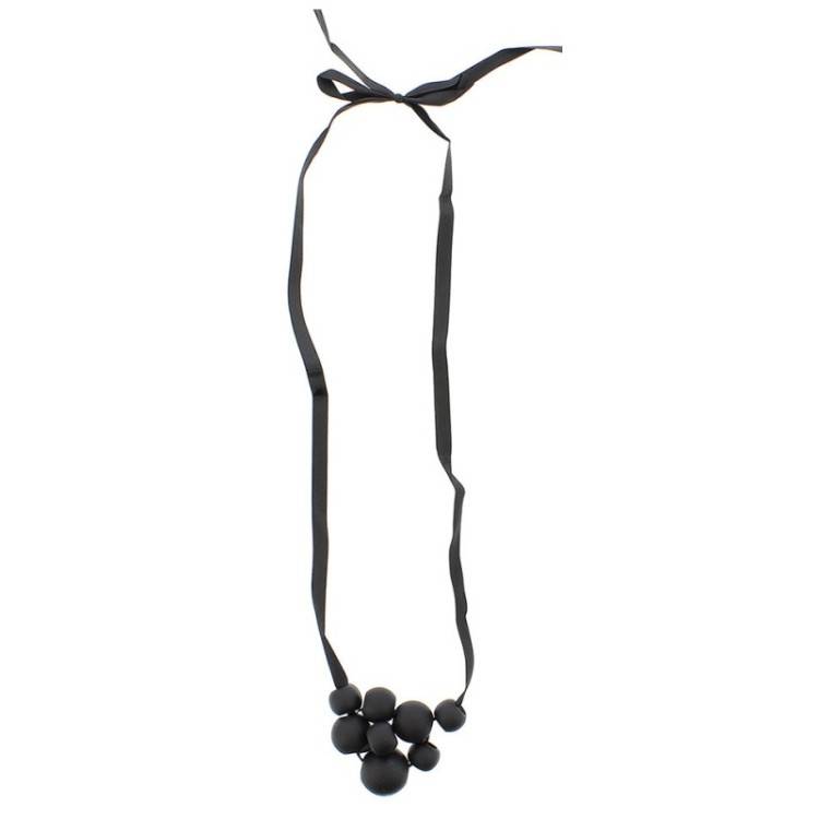 LONG SATIN NECKLACE WITH BEADS 2