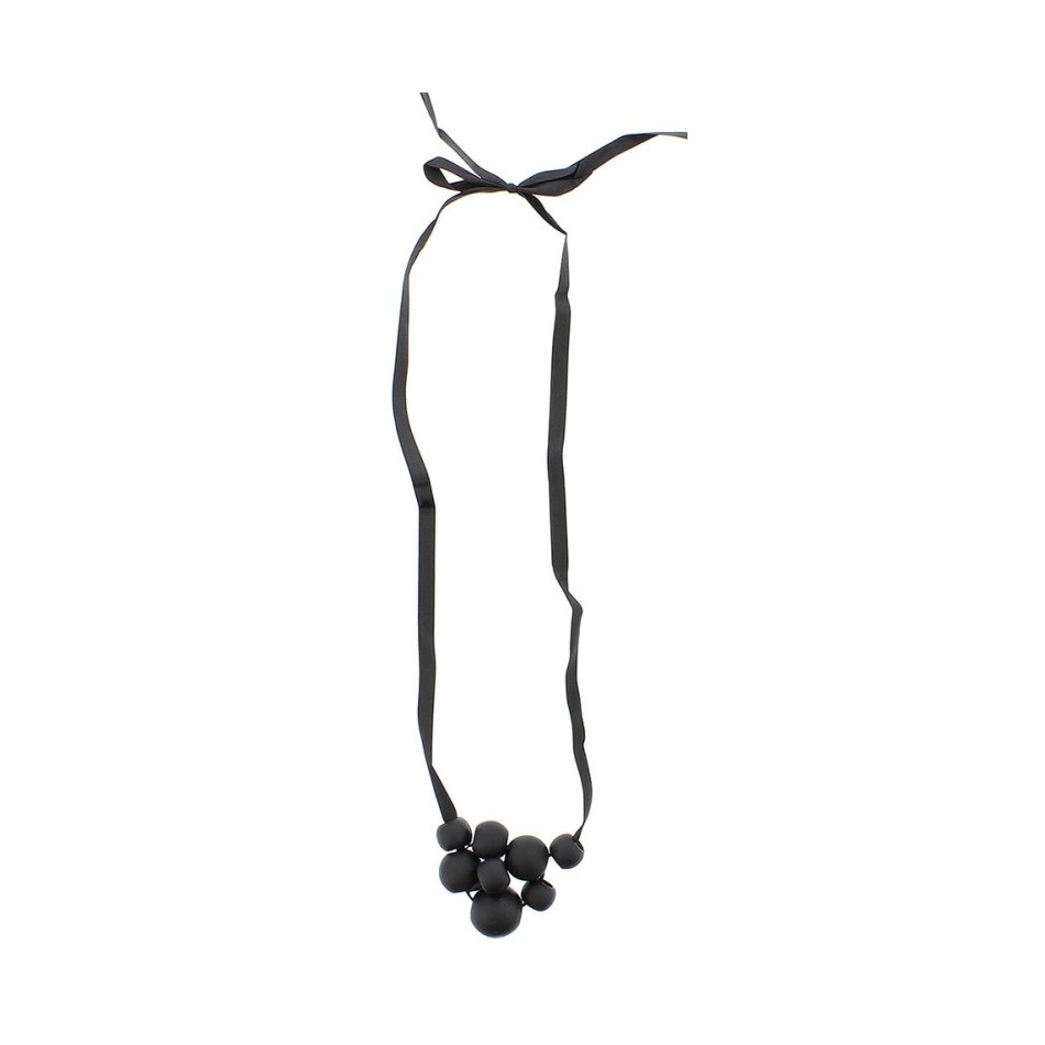 LONG SATIN NECKLACE WITH BEADS