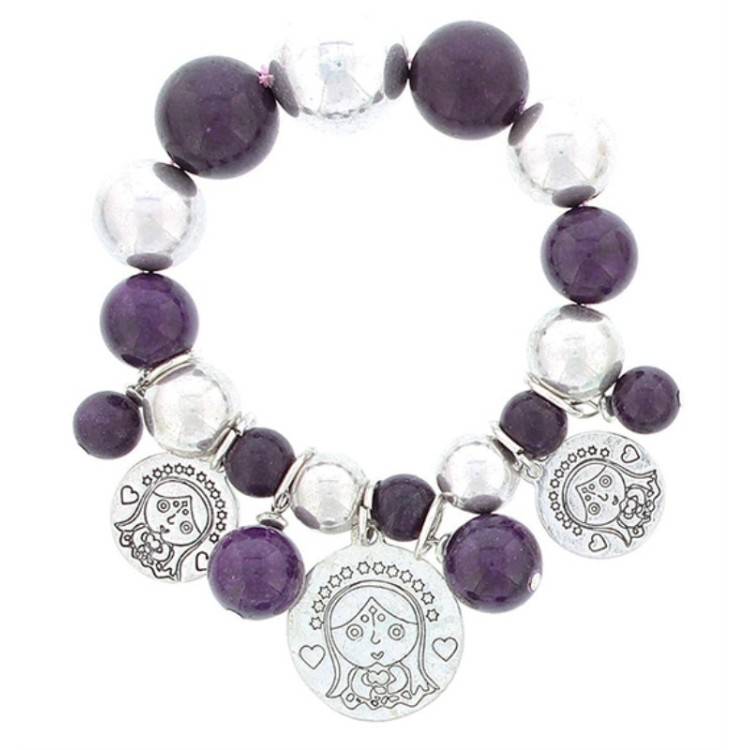 METAL STONE BEADS BRACELET
