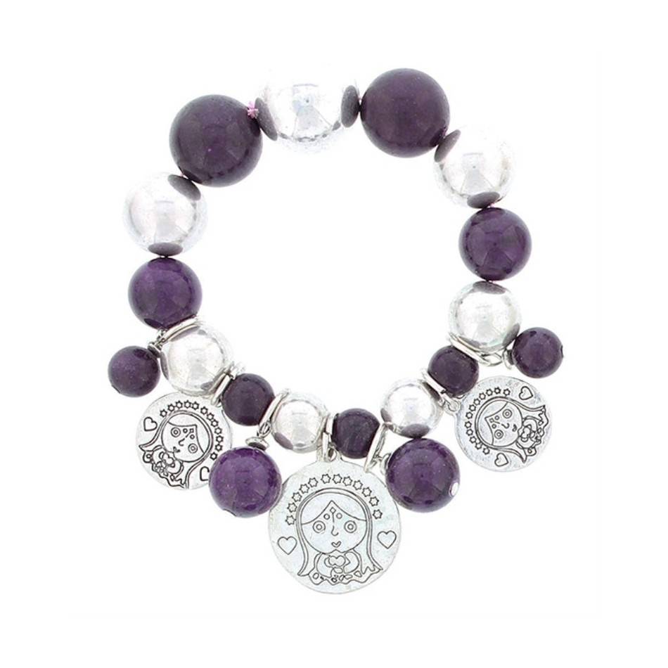 METAL STONE BEADS BRACELET