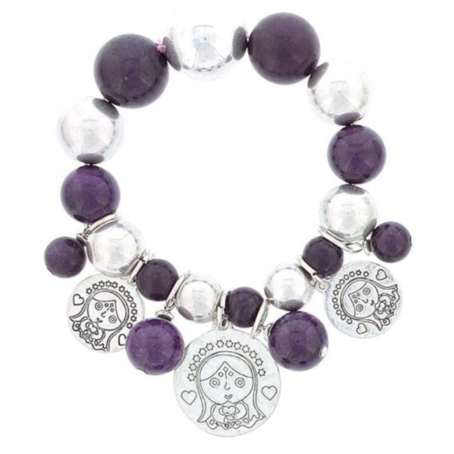 PULSERA CUENTAS METAL PIEDRAS