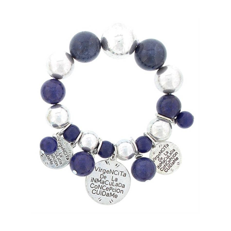 PULSERA CUENTAS METAL PIEDRAS