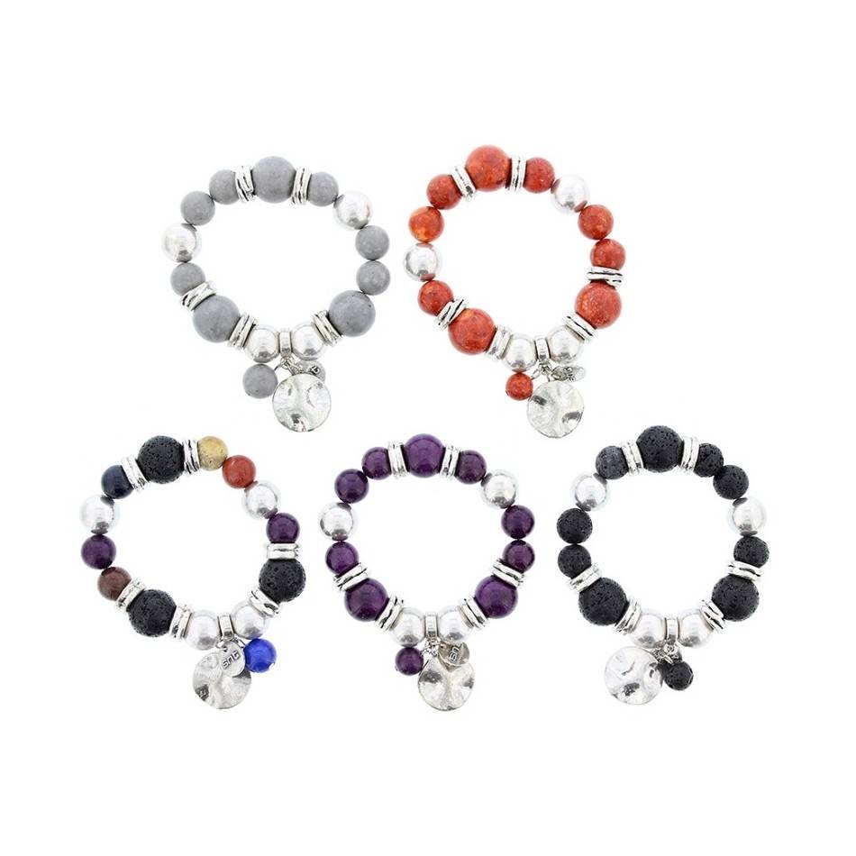 METAL STONE BEADS BRACELET