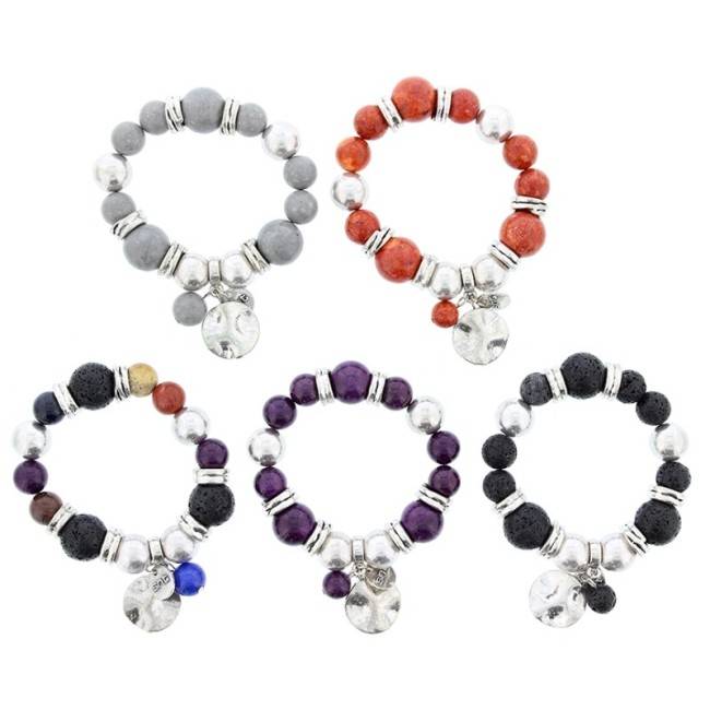 METAL STONE BEADS BRACELET