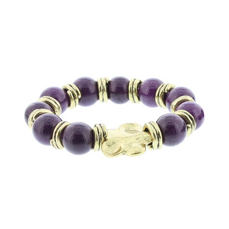 PULSERA CUENTAS METAL PIEDRAS
