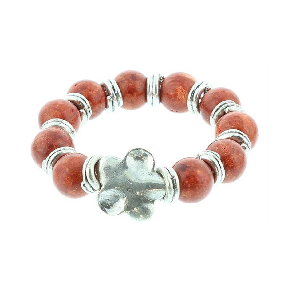 PULSERA CUENTAS METAL PIEDRAS