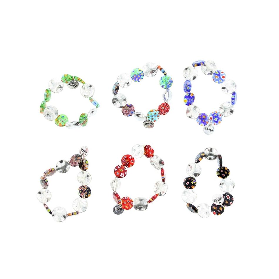 PULSERA CUENTAS METAL CRISTAL