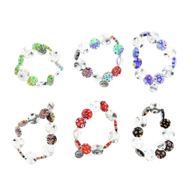 PULSERA CUENTAS METAL CRISTAL