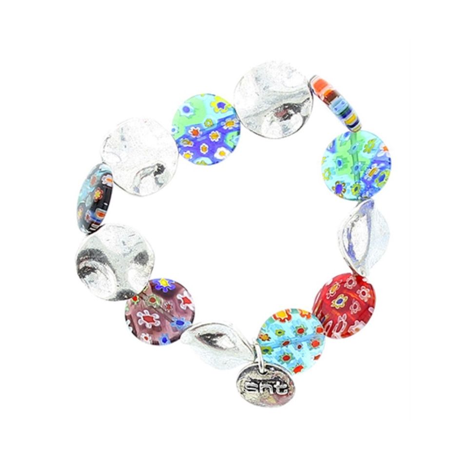 METAL AND CRYSTAL BEADS BRACELET