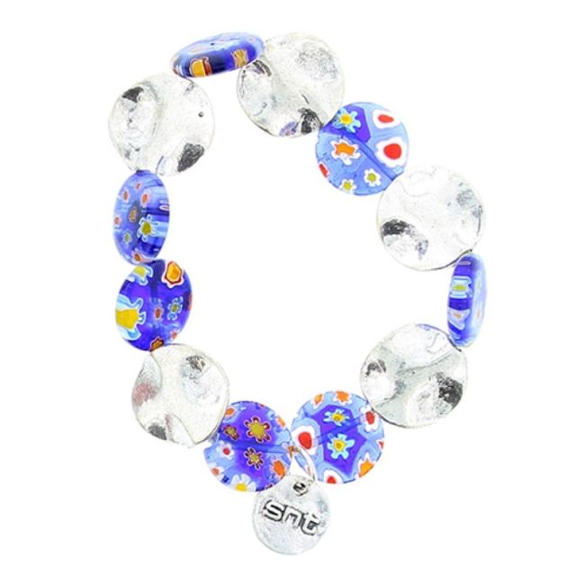 PULSERA CUENTAS METAL CRISTAL