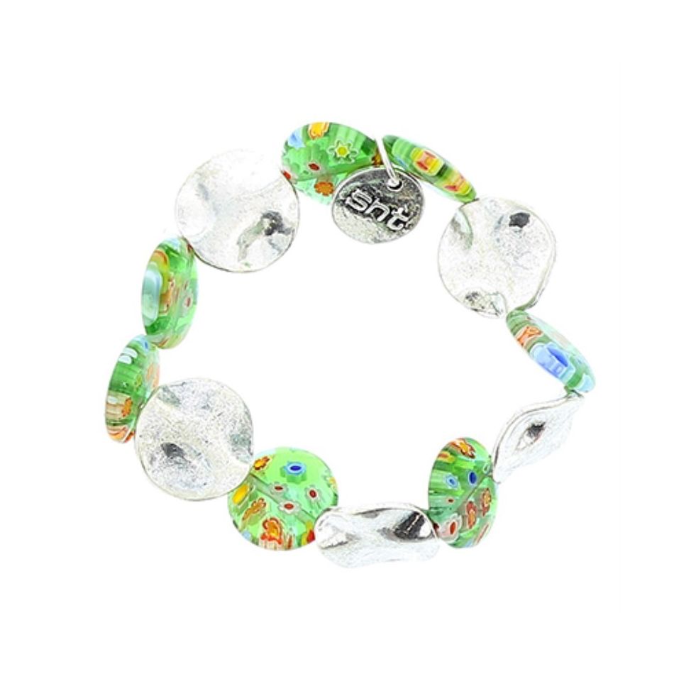 PULSERA CUENTAS METAL CRISTAL