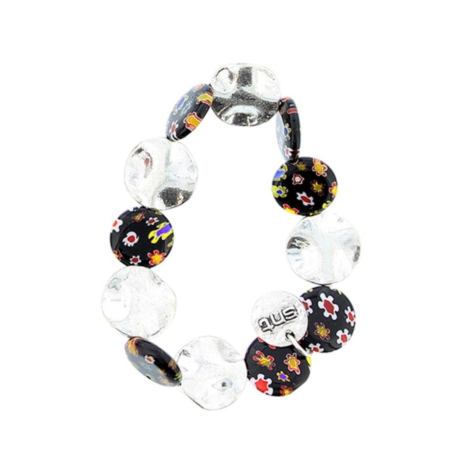PULSERA CUENTAS METAL CRISTAL