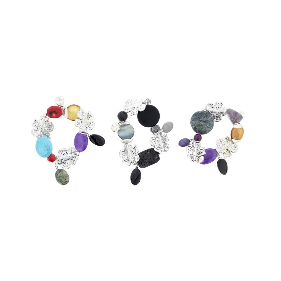 METAL STONE BEADS BRACELET