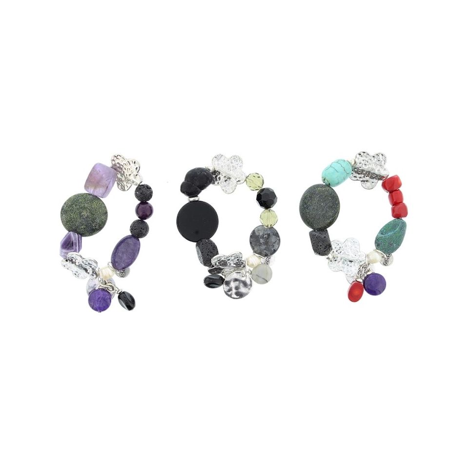 METAL STONE BEADS BRACELET