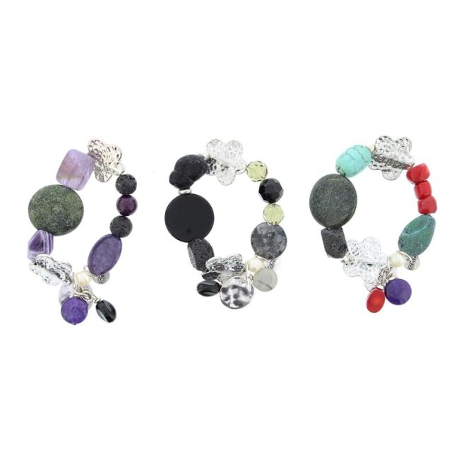 METAL STONE BEADS BRACELET