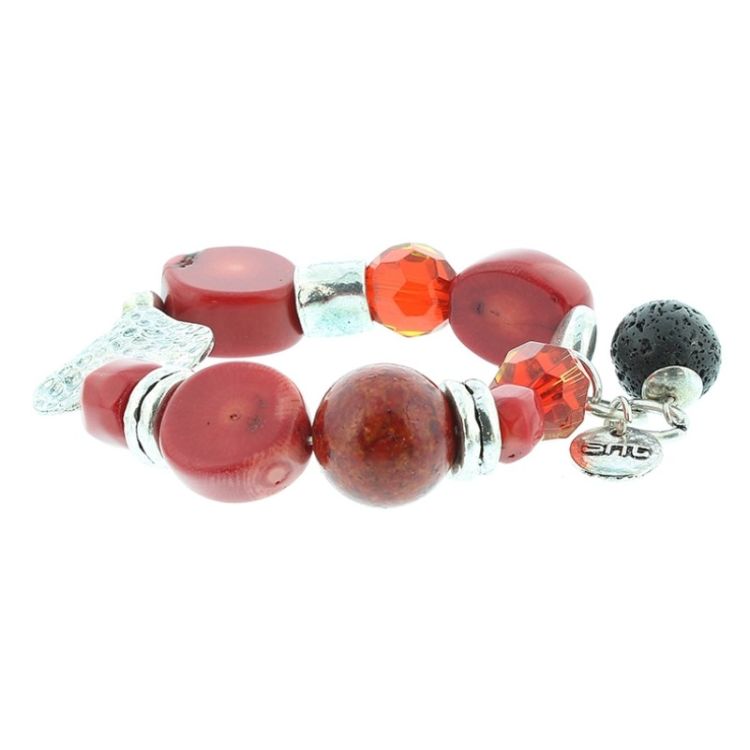 PULSERA CUENTAS METAL PIEDRAS