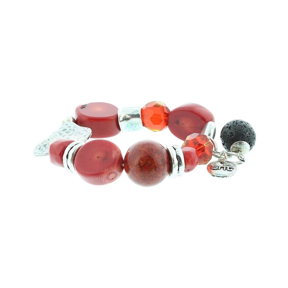 PULSERA CUENTAS METAL PIEDRAS