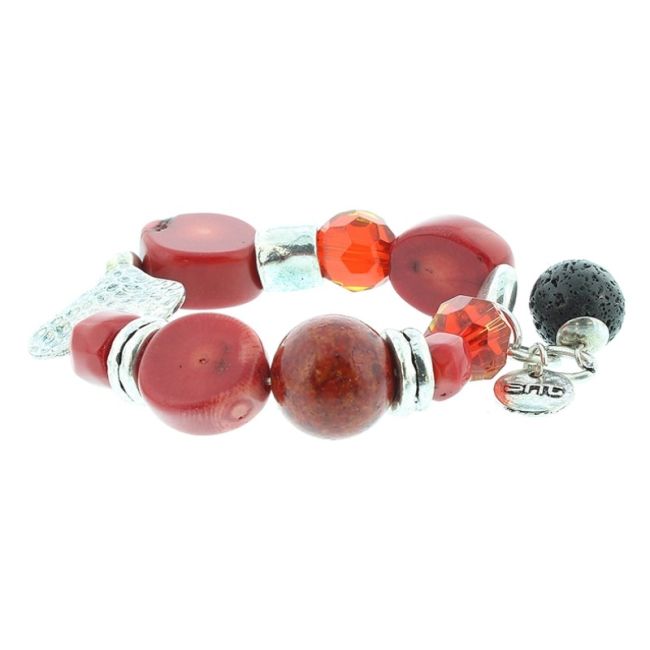 PULSERA CUENTAS METAL PIEDRAS
