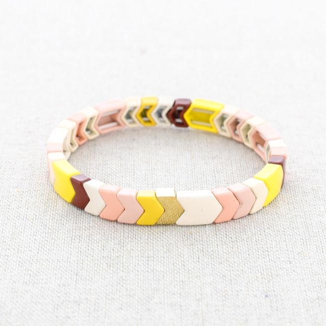 ELASTIC STEEL BRACELET WITH ENAMEL BEADS