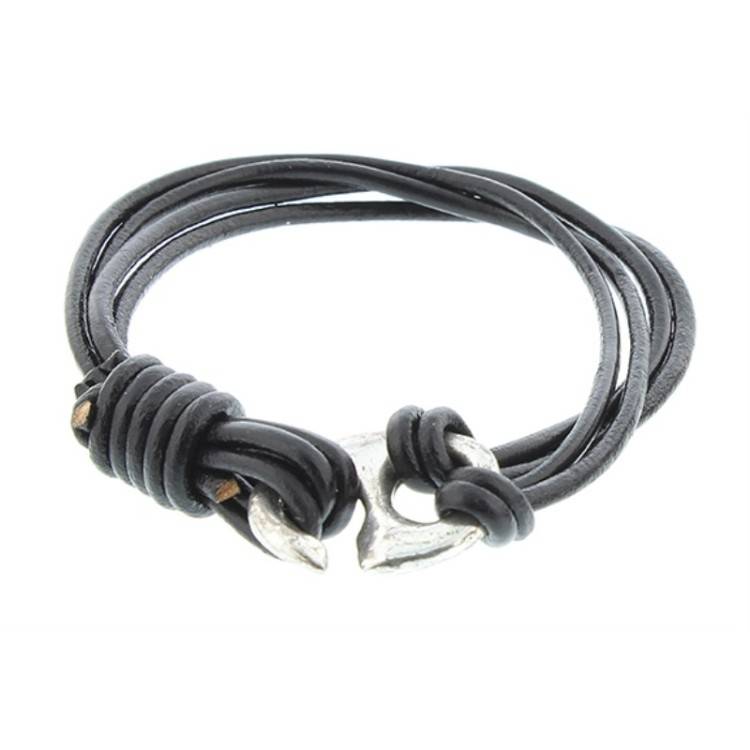 PULSERA CUERO GANCHO METAL 2