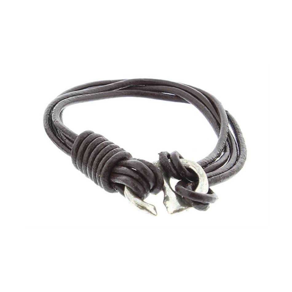 PULSERA CUERO GANCHO METAL