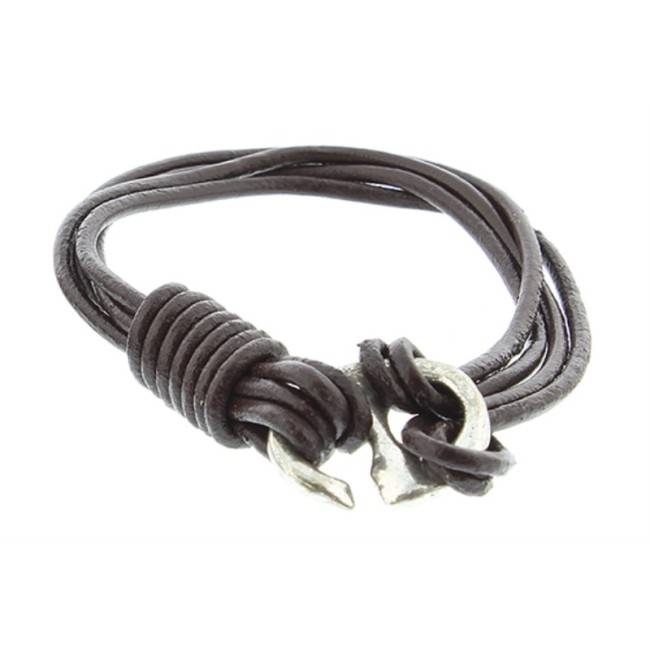 LEATHER BRACELET WITH METAL HOOK