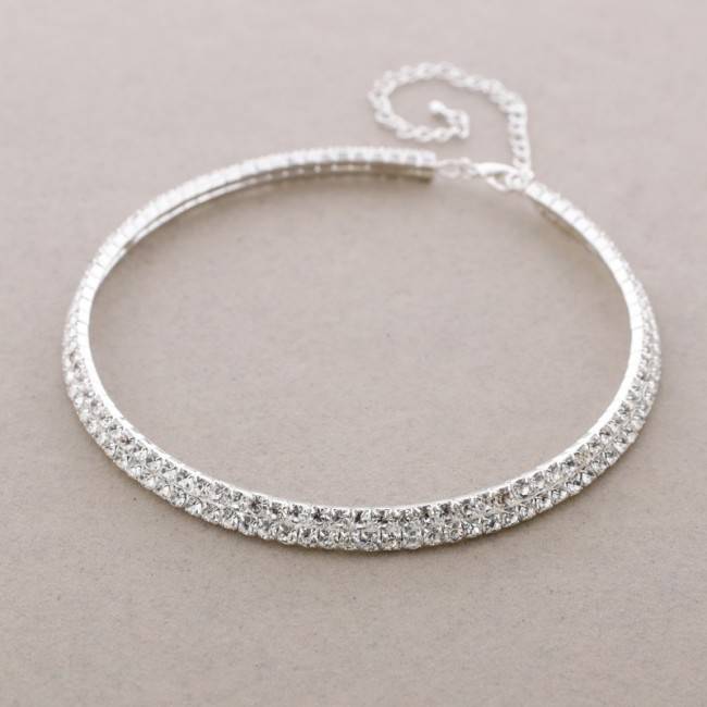 DOUBLE ROW STRASS SHORT NECKLACE