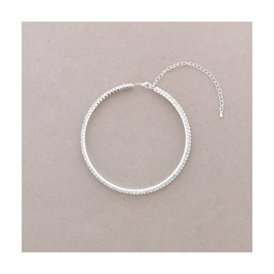 DOUBLE ROW STRASS SHORT NECKLACE