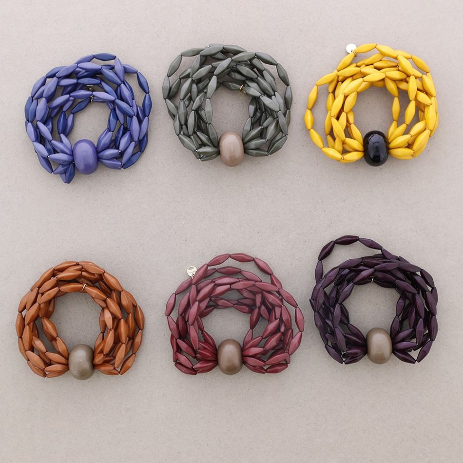 PULSERA ELÁSTICA CUENTAS RESINA