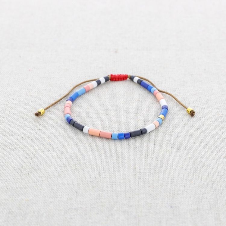PULSERA MACRAMÉ ACERO CUENTAS ESMALTE