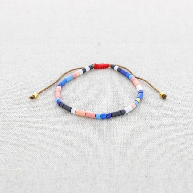 PULSERA MACRAMÉ ACERO CUENTAS ESMALTE