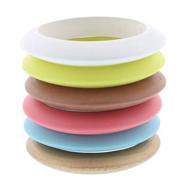 COLORED WOOD BRACELET 1.2 CM