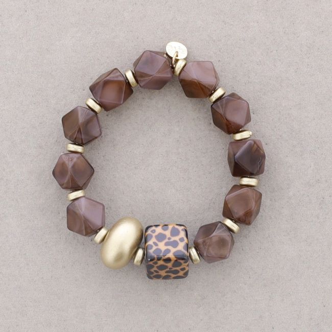 PULSERA ELÁSTICA CUENTAS RESINA