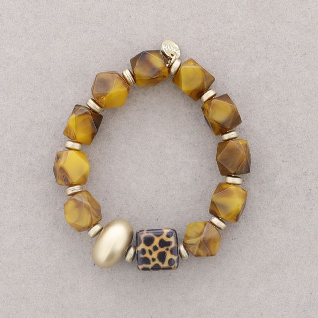 PULSERA ELÁSTICA CUENTAS RESINA