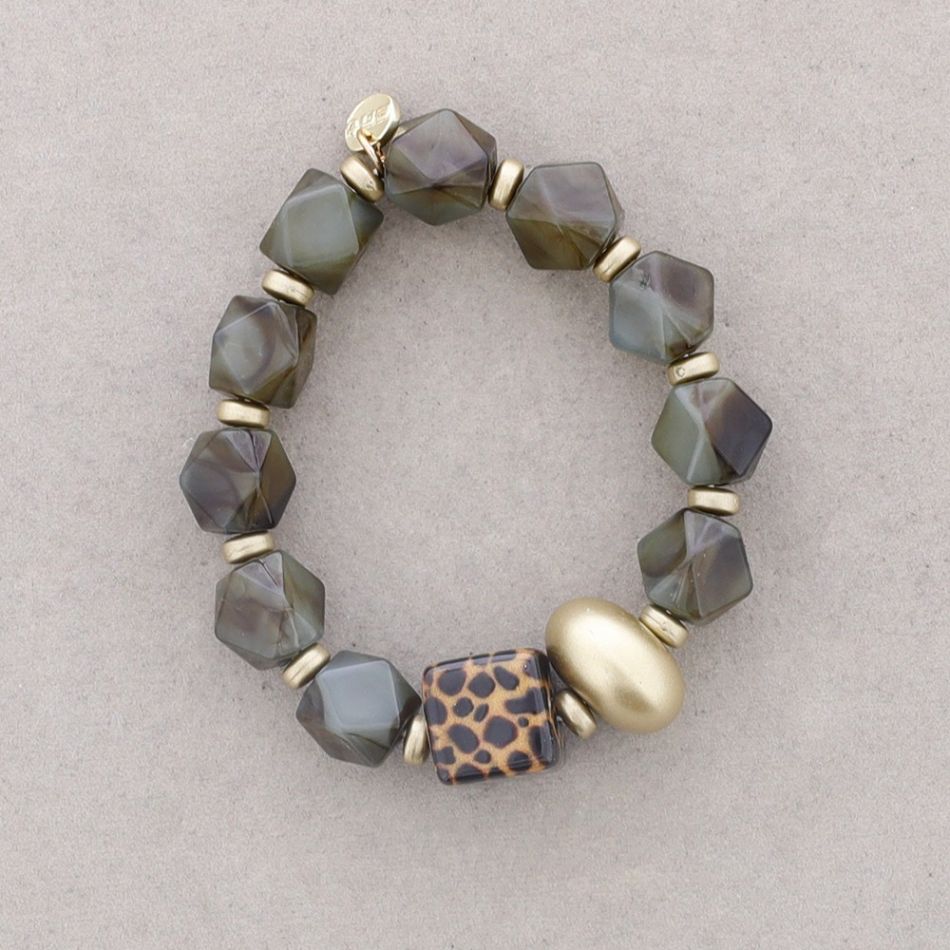 PULSERA ELÁSTICA CUENTAS RESINA