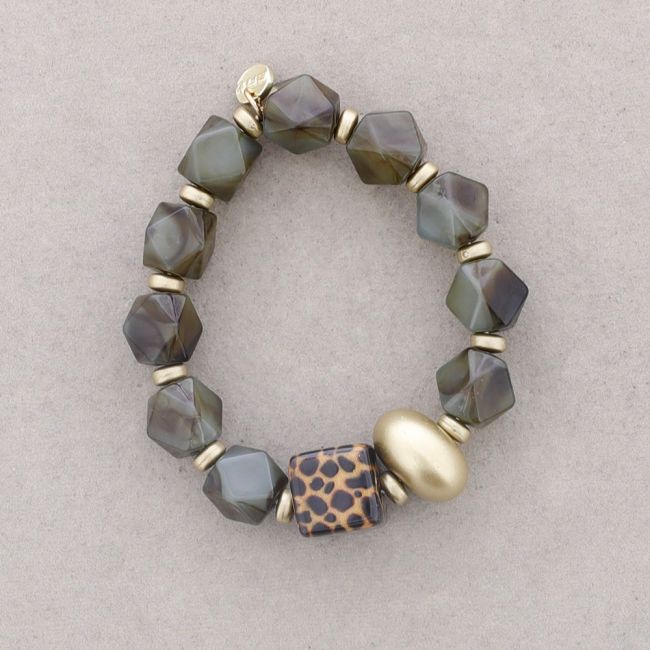 PULSERA ELÁSTICA CUENTAS RESINA