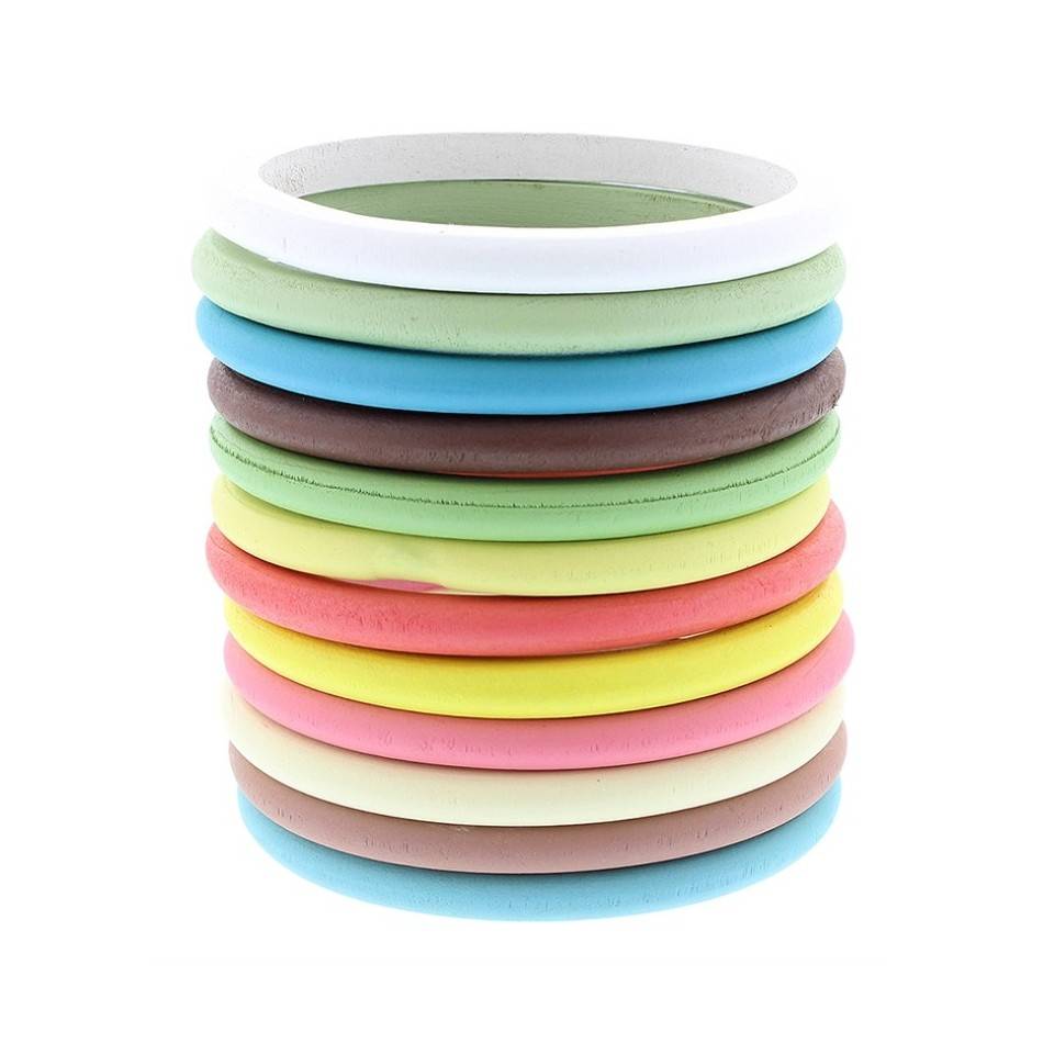 PULSERA MADERA COLOREADA 0,60 CM