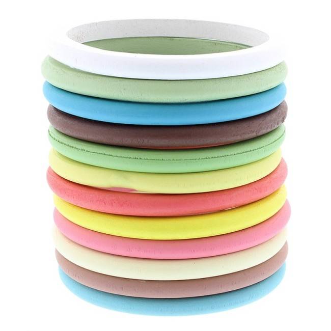 PULSERA MADERA COLOREADA 0,60 CM