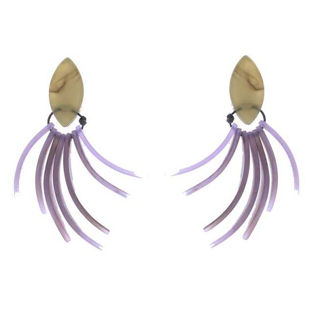 RESIN FRINGE PENDANT EARRINGS