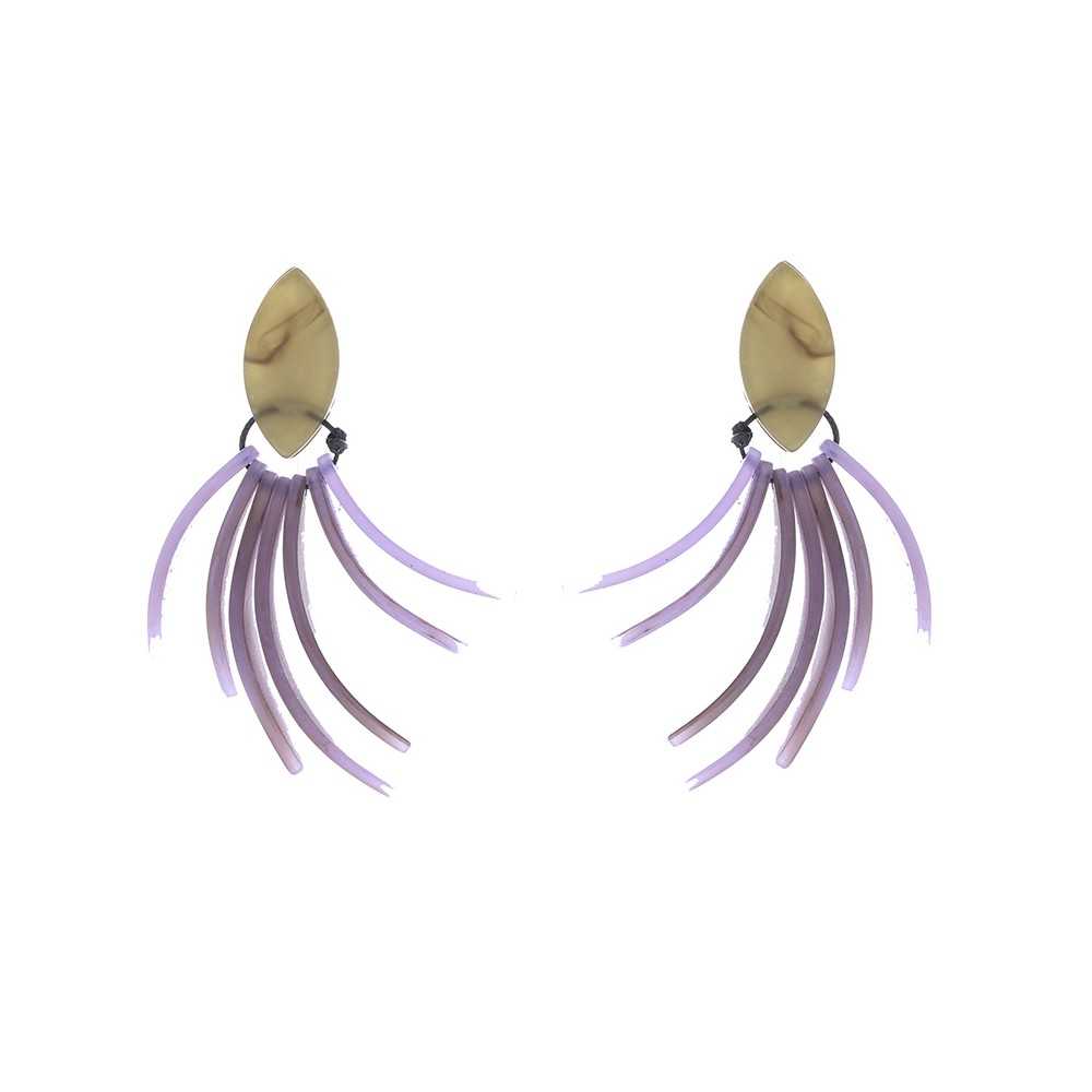 RESIN FRINGE PENDANT EARRINGS