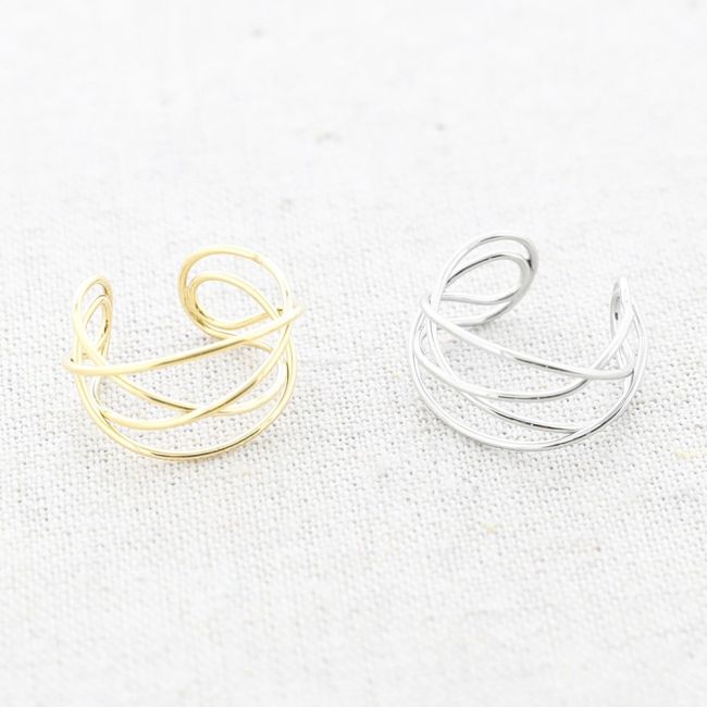 ANILLO ACERO CUATRO TIRAS IRREGULAR