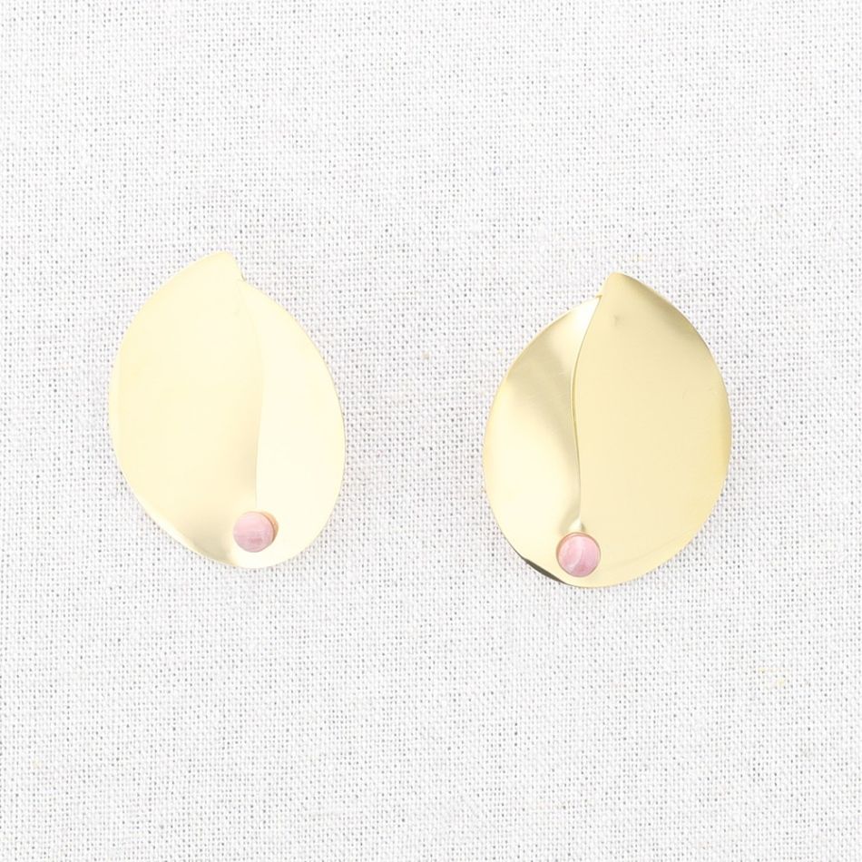 PENDIENTES ACERO FORMA IRREGULAR PIEDRA
