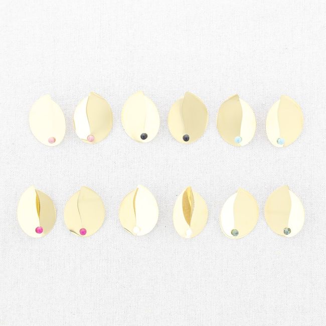 IRREGULAR SHAPED STONE STEEL EARRINGS