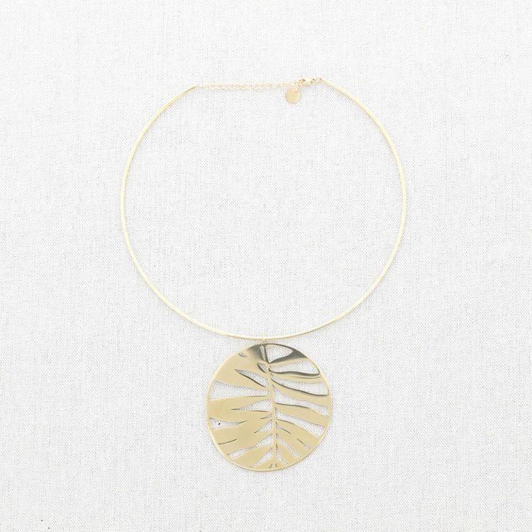 CHOKER ACERO COLGANTE MEDALLA RAMA