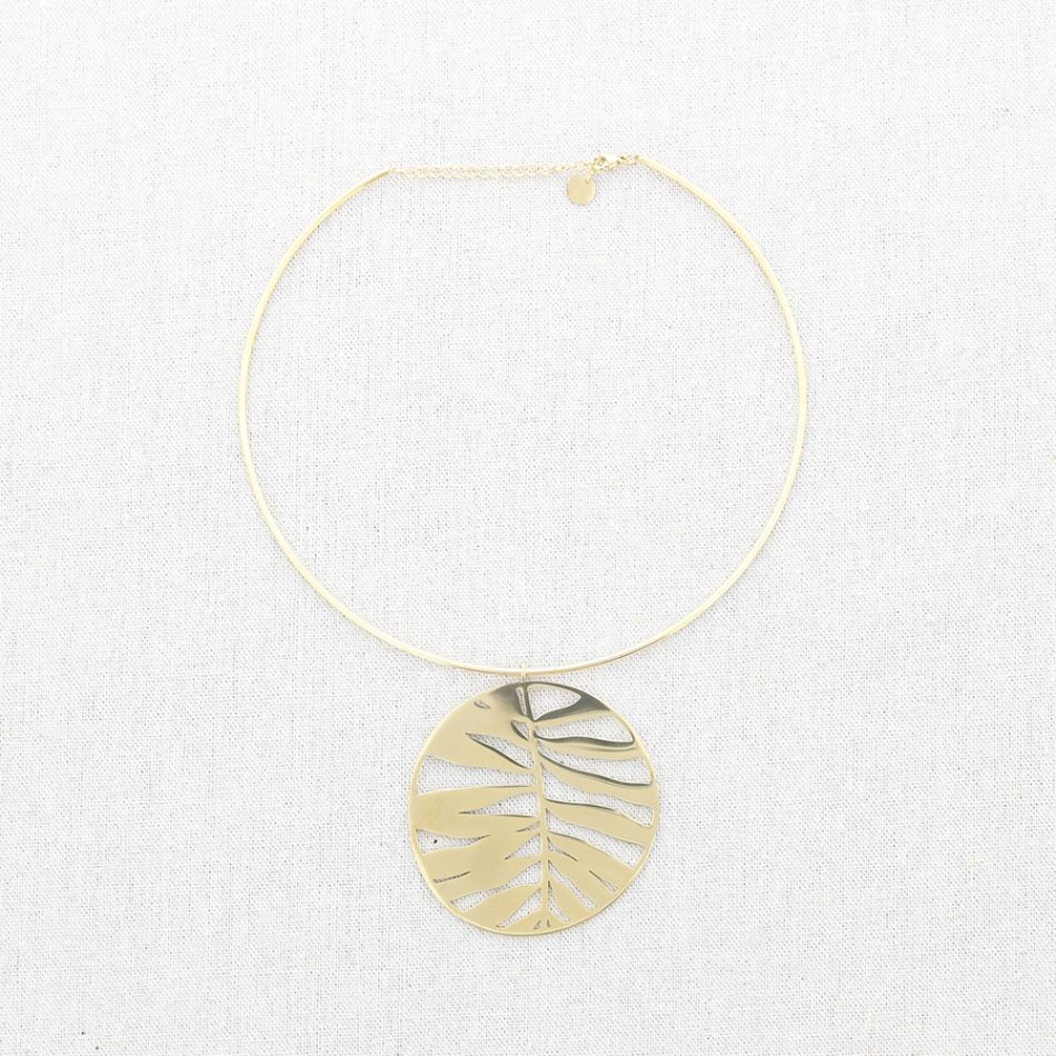 BRANCH MEDAL PENDANT STEEL CHOKER