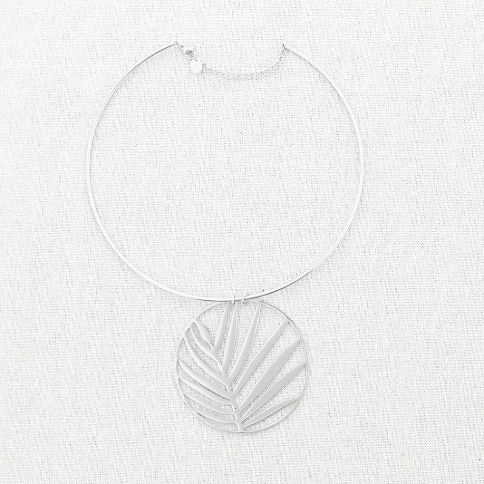 CHOKER ACERO COLGANTE MEDALLA RAMA
