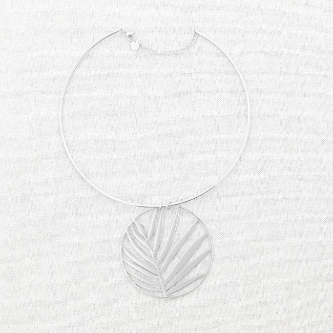CHOKER ACERO COLGANTE MEDALLA RAMA