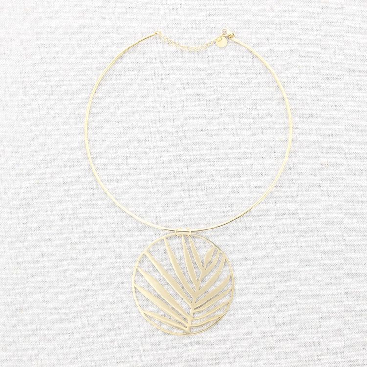 CHOKER ACERO COLGANTE MEDALLA RAMA 2