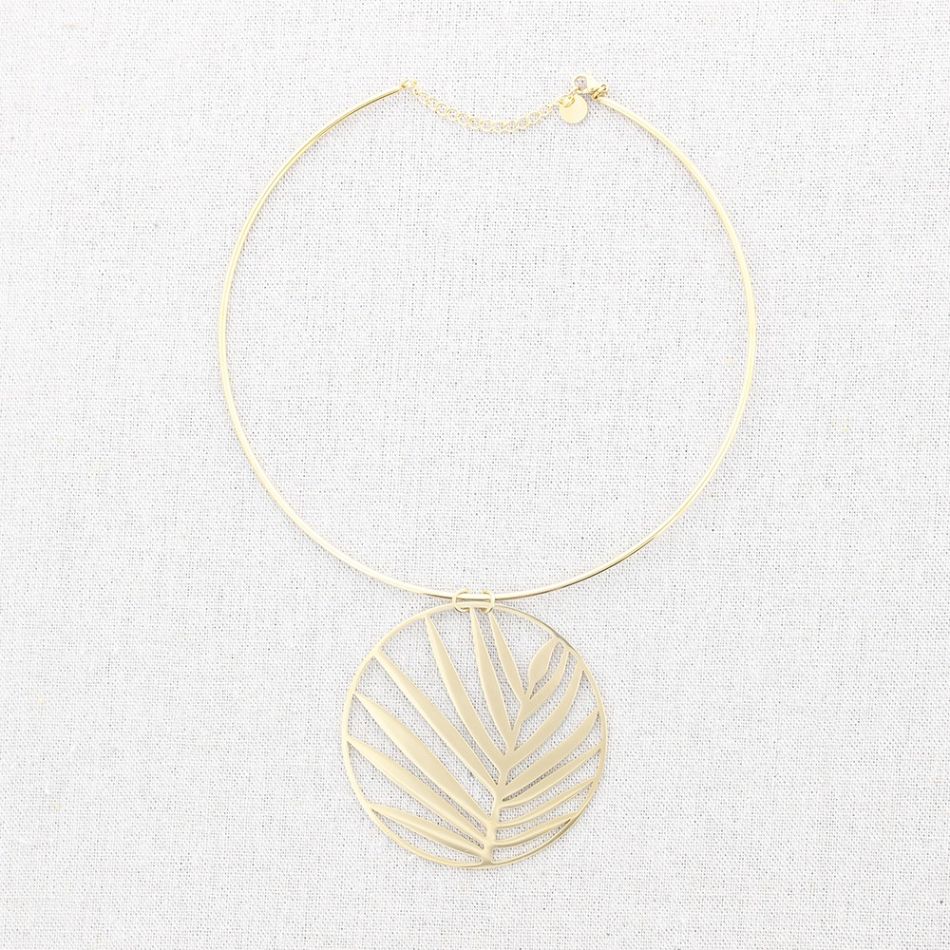 BRANCH MEDAL PENDANT STEEL CHOKER